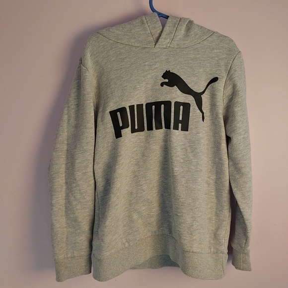 (2 for $15) Puma kids gray pullover hoodie size 7 (small) - Picture 1 of 4